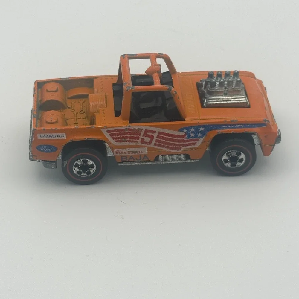 Hot Wheels Redline Baja Bruiser 1973 Orange Ford Truck Diecast Hong Kong Mattel